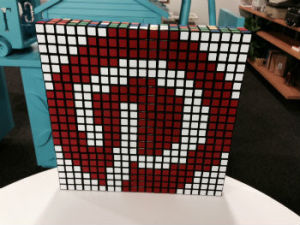 Pinterest Logo Made from Rubiks Cubes